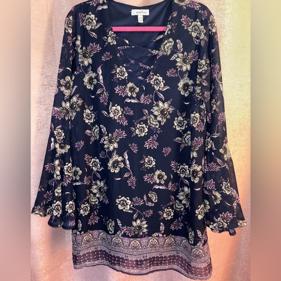 Speechless Blue Bell Sleeve Sundress - Picture 1 of 5